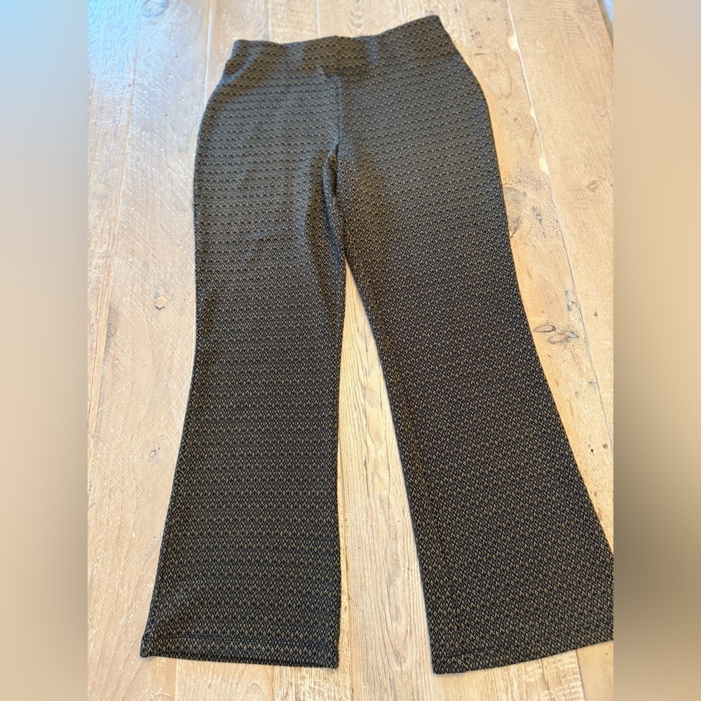 Philosophy Black and Gold Knit Flare Pants M